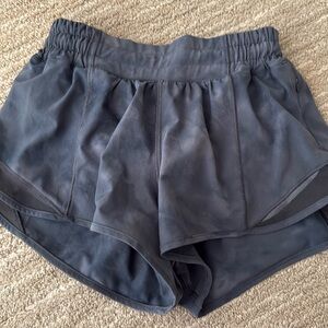 Lululemon size 2 low rise hotty hot shorts . Grey camoish print